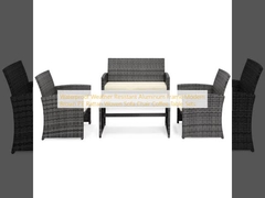 Waterdicht Weerbestendige Aluminium Frame Moderne Bruine PE Rattan Woven Sofa Stoel Koffietafel Sets