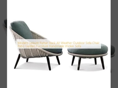 Modern Leisure Rattan back All Weather Outdoor Sofa Stoel Patio Tuinmeubilair Handgemaakte Wicker Sofa