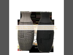 Outdoor Vase Folding Design Outdoor Eettafel En Stoelen PE Rattan Best Design Kleurrijke Innenmeubels Set