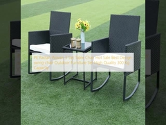 PE Rattan Geweven 3 Set Tafelstoel Hot Sale Best Design schommelstoel Buitenmeubelen Set Hoogwaardige 300 Kg Capaciteit