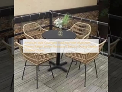 Amerikaanse stijl Hof Stacking Hotel Aluminium Frames Rattan Wicker Restaurant Balkon Eetkamer Tuin Buitenstoelen