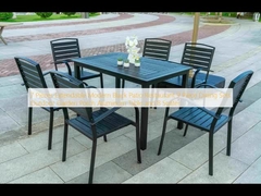 7 stuks uitbreidbaar modern zwart patio restaurant 9 stuks eetkamer set buitentuin veranda aluminium tafel en 8 zitplaatsen