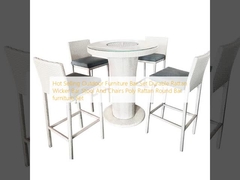 Warm te verkopen Outdoor meubels Bar Set Duurzaam Rattan Wicker Bar Stoel En Stoelen Poly Rattan Ronde Bar Meubels Set