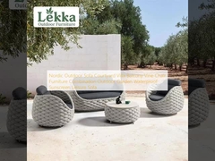 Nordic Outdoor Sofa Hof Villa Balkon Wijnstok Stoel Meubelcombinatie Outdoor Tuin Waterdicht Zonnebrandstof Vrije tijd Sofa