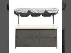 Rattan Effect Night Club Bar Counter Tiki Outdoor Rattan Bar Meubels Met Dak Tuin Rattan Tafel Bar Tafel Canopy