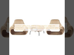 Buitencafé, melktheeshop, creatieve combinatie van rattansofa's, buitentuin, balkon, terras, rattan stoelmeubelen voor vrijetijdsbesteding