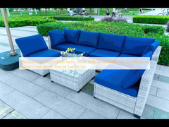 Buitenmeubilair rattan woonkamer sofa geweven balkon combinatie rattan stoel stand vrijetijdsbesteding bar thuis