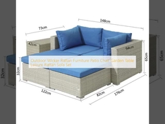 Outdoor Wicker Rattan Meubels Patio Stoel Tuin Tafel Leisure Rattan Sofa Set