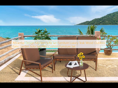 Aantrekkelijk ontwerp Moderne sofa set Meubelen Luxe teakhout Outdoor patio Tuin sofa set met kussen Meubelset