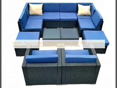 Moderne gratis combinatie Rattan sofa Settee Tafelstoelen sets UV En waterdicht Voor buiten binnen ontspanningsmeubelen