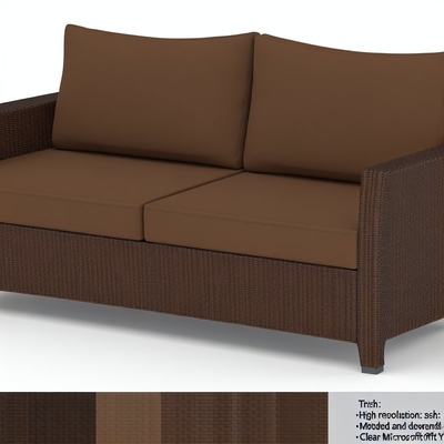5-Piece Brown Outdoor Rattan Sofa Set with Table Weatherproof
